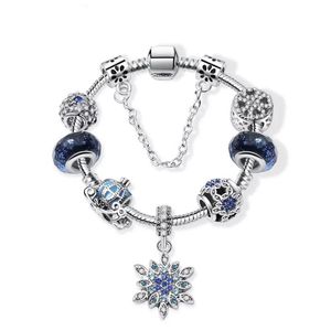 Мода Blue Star Sky Charms Bracte для рождественских снежных тыквенных браслетов DIY стеклянные бусы ручные украшения