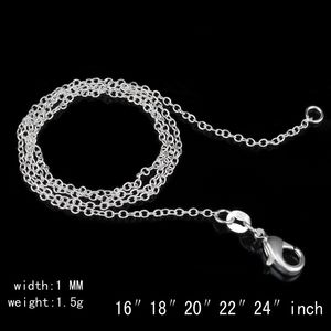 50pcs 18inch 925 Sterling Gümüş Takı Bağlantı Rolo zincirleri ıstakoz ile kolye kadınlar Jewlery Fabrika Stok Fast 232d