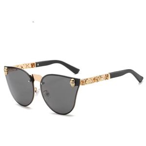 Gafas de sol góticas Vintage con forma de ojo de gato, moda europea y americana, pierna escaldada, cabeza de calavera, gafas de sol para mujer, gafas de fiesta, 6 colores