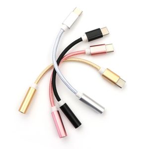 Nylon Braided USB 3.1 TYPE C to 3.5mm Audio Adapter Cable Headphone Earphone Jack AUX Conventor for Samsung Huawei xiaomi