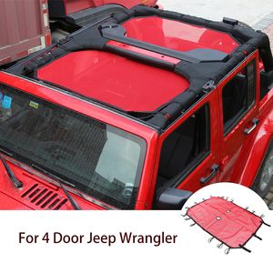 Araba Güneşlik Güneş Koruma Net Jeep Wrangler JK 4 Kapılar için 2007-2017 Oto Dış Aksesuarlar (Kırmızı)