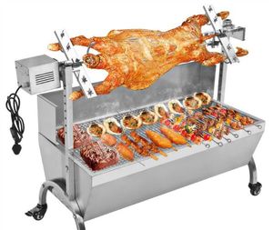 90 cm Gıda İşleme Ekipmanları Ticari Hog Kızartma Makinesi BARBEKÜ Spit Tavuk Domuz Kavurma Rotisserie Paslanmaz Çelik Kavurma Motoru