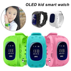 Anti perso Q50 OLED GPS del bambino dell'inseguitore SOS Smartwatch LBS luogo sicuro sorveglianza di posizionamento bambini telefono orologio compatibile IOS Android