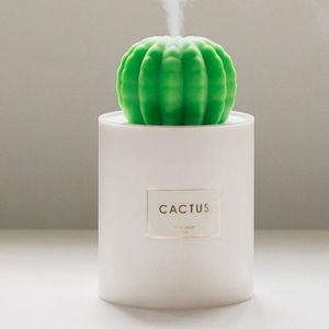 280ml USB Air Humidifier Cactus Timing Aromatherapy Diffuser Mist Maker Fogger Mini Aroma Atomizer With Night Light for Home