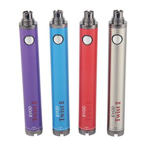 Vape Pen Battery 1600mAh Evod Twist II 3.3V - 4.8V Vision Spinner 2 Переменное испарителя напряжение для 510 резьбового распылителя EGO USB зарядное устройство