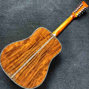 Çin Fabrikası Gitar 12 Strings Akustik gitar AAA Katı Ladin Üstü