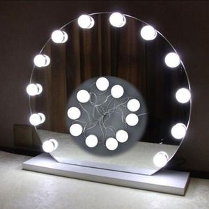 Hollywood Mirror Işık Makyaj Masa Aynası LED Ampuller Kiti USB Şarj Portu Kozmetik Işık Makyaj Aynaları Ampul Ayarlanabilir Parlaklık