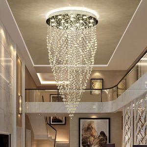 DHL K9 Kristall Kronleuchter Moderne Künstlerische Mode Spirale Kronleuchter Beleuchtung Decke Wohnzimmer Esszimmer LED Hängenden Kronleuchter