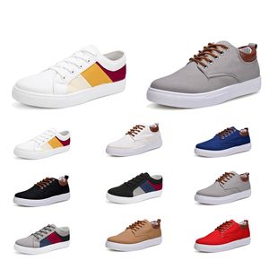 Дешевые Повседневная обувь 2020 No-Brand Canvas Spotrs кроссовки Новый стиль Белый Черный Красный Серый Хаки Синий Мужская мода Обувь Размер 39-46
