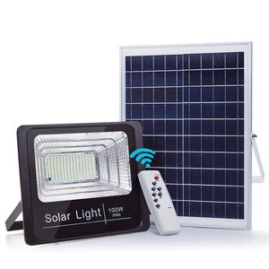 100 W Güneş Enerjili Sokak Sel Işıkları, 196 LEDS 5.000 Lümen Açık Su Geçirmez IP67 Uzaktan Kumanda Güvenlik Aydınlatma ile Yard, Bahçe