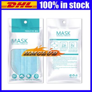 paket çanta Karşıtı bakteri Maskeler çanta toz geçirmez tek kullanımlık koruyucu Yüz maskesi çanta için stok OPP Çanta Fermuar Plastik Perakende Ambalaj çanta