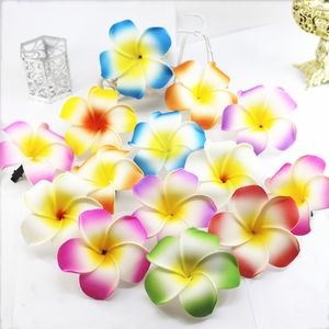 300 pcs MOQ ensolarado plumeria brilhante plumeria flor espuma de espuma de espuma barrettes headwear acessórios de cabelo frangipani para mulheres e crianças