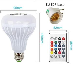 Akıllı RGBW Kablosuz Bluetooth Hoparlör Ampul 220V 110V 12W LED Lamba Müzik Çalar Dim Ses Uzaktan Kumanda Işıklar