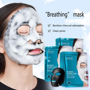 1 шт. Аминокислотный пузырьковая маска Глубокая поры чистый бамбуковый уголь черные маски для лица отбеливание лица уход за кожей