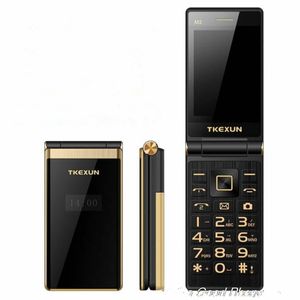 Lüks Çift Ekran Çevirme Cep Telefonları Orijinal TKEXUN M2 Çift SIM Kart Kamera MP3 MP4 3.0 Inç Dokunmatik Ekran Quad Band Celular Cep Telefonu