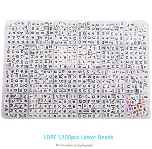 1210PCS/Box Square English Letter Beads DIY Alphabet Letters Set 6mm Bracelet Necklace Jewelry Accessories Making Friend Charms