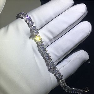 choucong Classic bracelet White Gold Filled T shape 5A Zircon cz Engagement Wedding bracelets for women Hand Jewerly