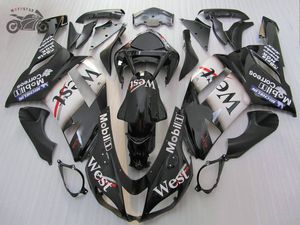 Kawasaki Ninja 2007 2008 için tam set Kaporta kitleri ZX6R 07 08 ZX-6R ZX 636 siyah BATI yüksek kaliteli ABS grenaj motosiklet parçaları