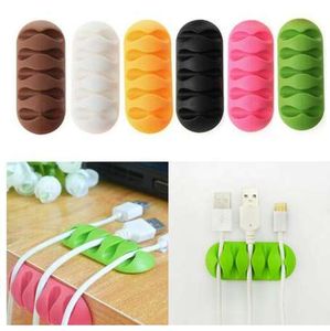 Random Color New Arrival 1Pc Cable Winder Earphone Cable Organizer Wire Storage Silicon Charger Holder Clips Cable winder