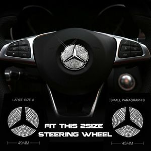 45 -миллиметровый или 49 -миллиметровый рулевой рулевой рулевой рулевой центр логотип с наклейки на наклейки с бриллиантовым эмблемом для Mercedes Benz