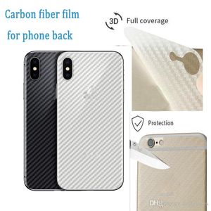 Whosale Telefon Koruyucu Yumuşak Arka Yan 3D Karbon Fiber Koruyucu Film iphone 11 XR XS Max 7 8 artı S22 S10 Not 20