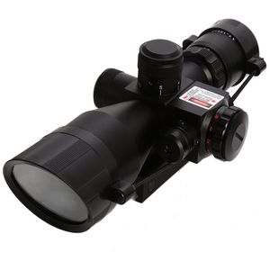 Beileshi Riflescope Red Dot Tactical 2.5 - 10 x 40 Red Laser Dual Illuminated Mil-dot W / Rail Mount