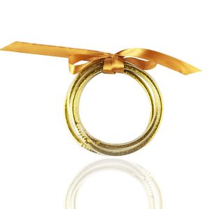 Многослойный силиконовый браслет набор Flash-заполненный силиконовый золотой порошок круглый браслет жели лук рождественские подарочные браслеты горячие