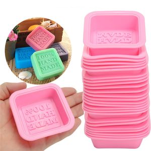 100% hand made design Silicone soap mold 3D Square Shape DIY Cake Muffin Mold Cupcake Pan Reusable Non-stick silicone mould