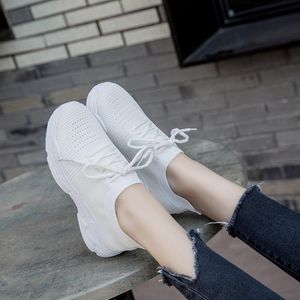 Hot Sale-Sneakers White Coconut Shoes Woman Female Version Harajuku Breathable Elastic Socks Wild Sports Shoes Lightweight