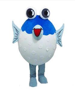 2019 Завод прямых продаж Puffer Fish Mascot костюмы Real Photo Бесплатная доставка Длинные Langteng волос