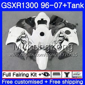 SUZUKI GSX R1300 GSXR1300 96 02 03 04 05 06 07 Parlak beyaz 333HM.41 GSXR 1300 Hayabusa 1996 2002 2003 2004 2005 2006 2007 kaporta için Vücut