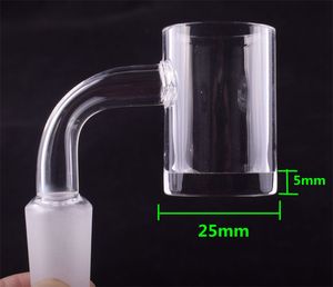 25mm XL Smoke Flat Top Quartz Banger Nail 5mm Thick Bottom 10mm 14mm 18mm Joint 45/90 Degrees For Glass Bongs