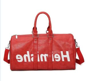 Hochwertiges echtes Leder neue Mode Männer Reisetasche Frauen Duffle Bag, Markendesigner Gepäck Handtaschen Sporttasche mit großer Kapazität