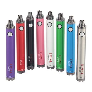 Evod Twist II Vape Pen VV с переменным напряжением 510 резьбовая батарея 1600 мАч ego C Twist испаритель для воскового стеклянного шара mt3 ce4 картомайзер