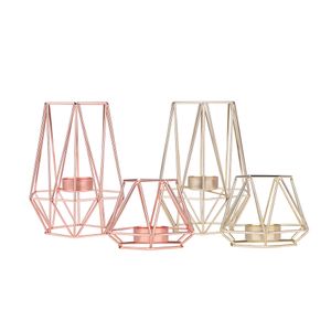 Modern Geometrik Tealight Mum Sahibi Metalik Altın Altı Altı Hekab Yollu Metal Dekorasyon Ev Düğün Kiliseleri Restoran Etkinliği