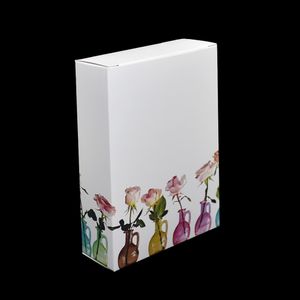 10шт Белый Крафт Картонные коробки пакета с вазой печати Маска Cosmetics День рождения Подарки карты Упаковка Бумажные коробки