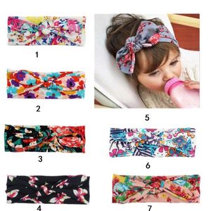 Bohemian оголовье хлопка девушки младенца Bowknot цветка Тюрбан Twist Head Wrap Витой узел Soft Группа волос Дети ободки банданы оптом