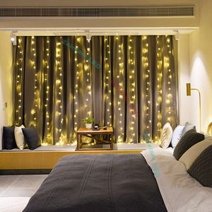 3*3M LED strip with 8 Modes with Memory Window Curtain String Lights Wedding Party Home Garden Bedroom Wall Decorations