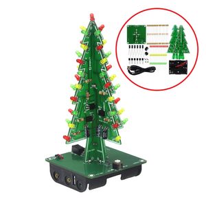 DIY 3D Christmas Tree LED Kit-Red, Green, Yellow RGB LED Flash Circuit Kit for Electronic Fun Suite