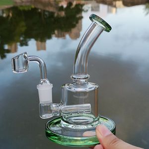 INLINE PERC Портативные стеклянные бонги 6 дюймов Мини DAB Вышка 5 мм Толстые стеклянные водяные трубы Percolator Bong с 4 мм кварцевым Banger Bubbler