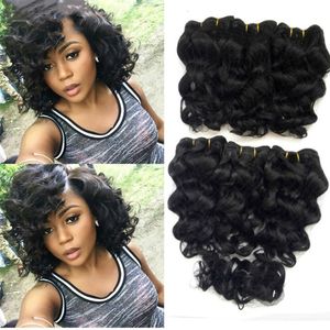 Pacotes de cabelo humano da onda de água com fechamento frontal 4 pçs / lote Brazilian Remy Curly Bundles Hairs Extension