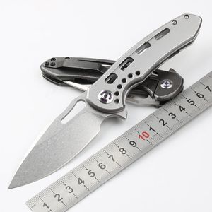 Coltello pieghevole Flipper con cuscinetti a sfera di alta qualità D2 Stone Wash Drop Point Lama in acciaio Manico in acciaio Coltelli tascabili EDC Coltello regalo