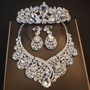 2019 New wedding bridal jewelry sets luxury designer hair accessories earrings bridal crown and tiaras swarovski crystals