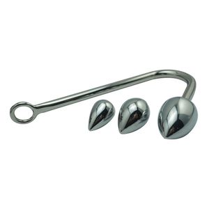 Малый средний большой шаровой головкой для выбора металла анальный крюк анальная пробка расширитель alluminum сплава простаты массажер секс-игрушки для мужчин Y18110402