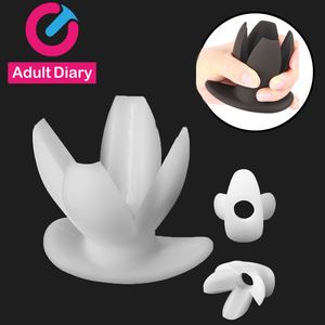 Diário adulto Super Poder Fetiche Flor Plug Anal Silicone Abertura Butt Plug Expander Anal Ânus Dilatador Brinquedos Sexuais Para Homens Mulher Gay Y190716