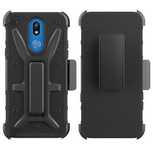 Clipe de cinto Coldre Heavy Duty Armadura Kickstand À Prova de Choque Dual Layer Combo Robusto Caso VH para LG K40 / Stylo5 / Stylo4 / Aristo2 / Aristo3 / Q7 Metropcs