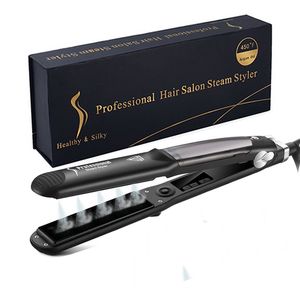 Professional Steam Hair Straightener 450F Ceramic Vapor Hair Care Flat Iron Seam Hairs Straightening Steamer Styling Tool
