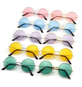 2019 оптом ретро круглые очки металлические рамки красочные ПК солнцезащитные очки для мужчин и женщин модные аксессуары DC397