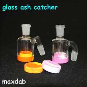 Bongue apanhador de cinzas de vidro de vidro 14 mm 18mm Bubbler Perc Ashcatcher Silicone Oil Dab Rigs