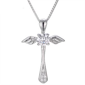 925 Sterling Silver Notre Dame De Paris Angel Wings подвеска ожерелье крест для женщин мужчины Урожая ювелирных изделий DHL Оптового